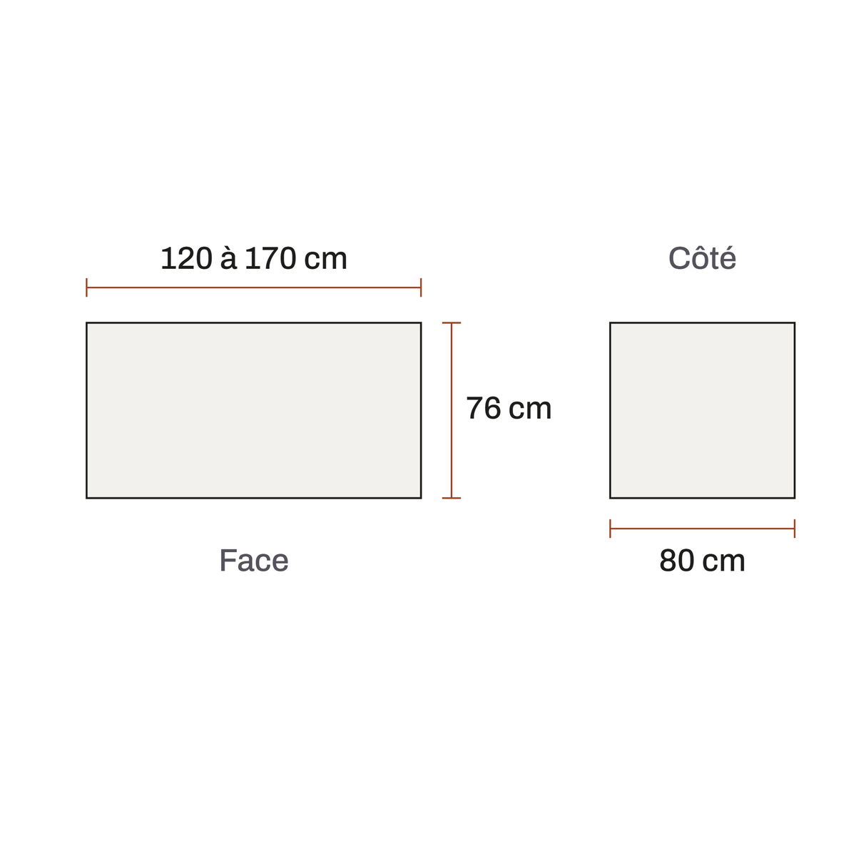Dimensions de Table Léon
