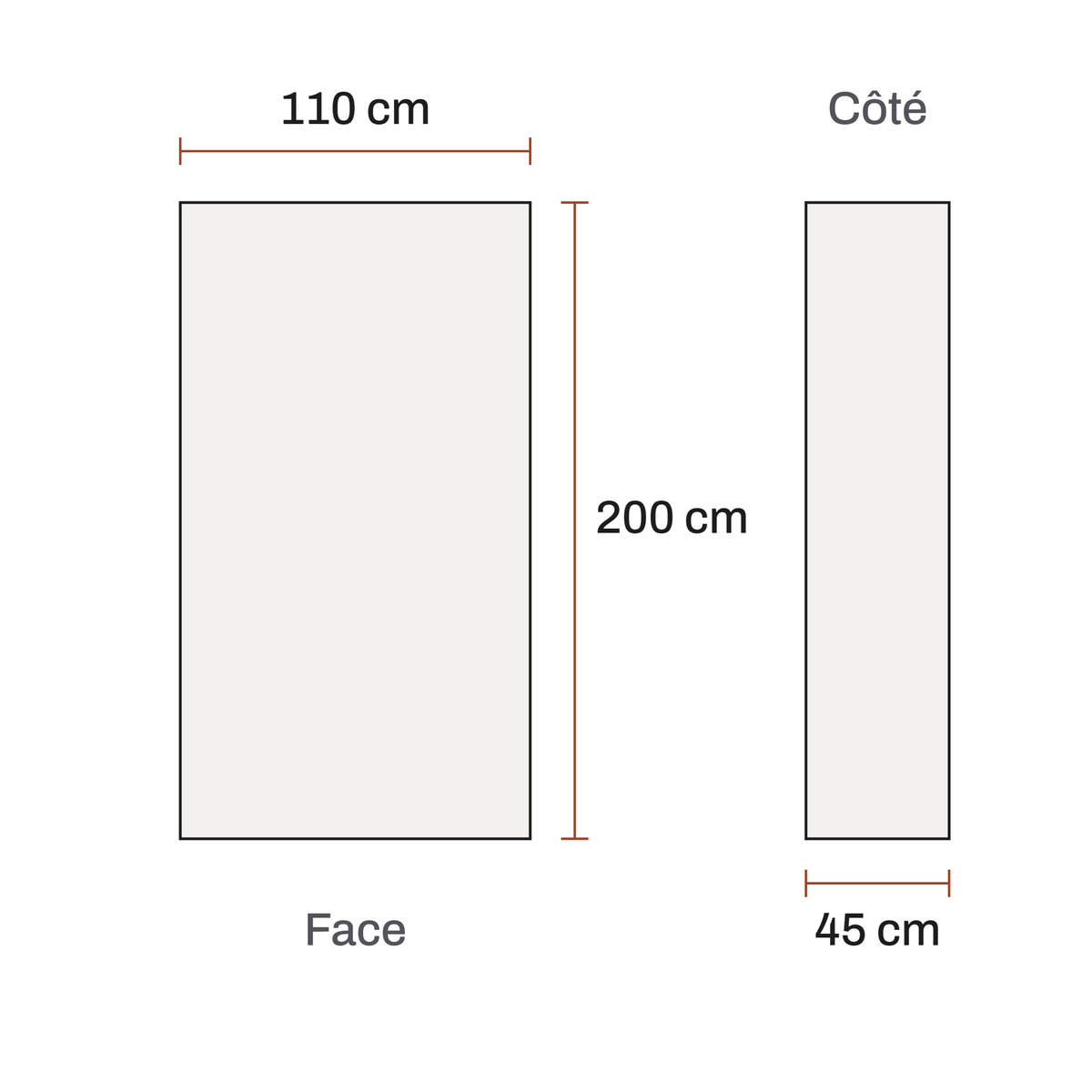 Dimensions de Vitrine double Armand