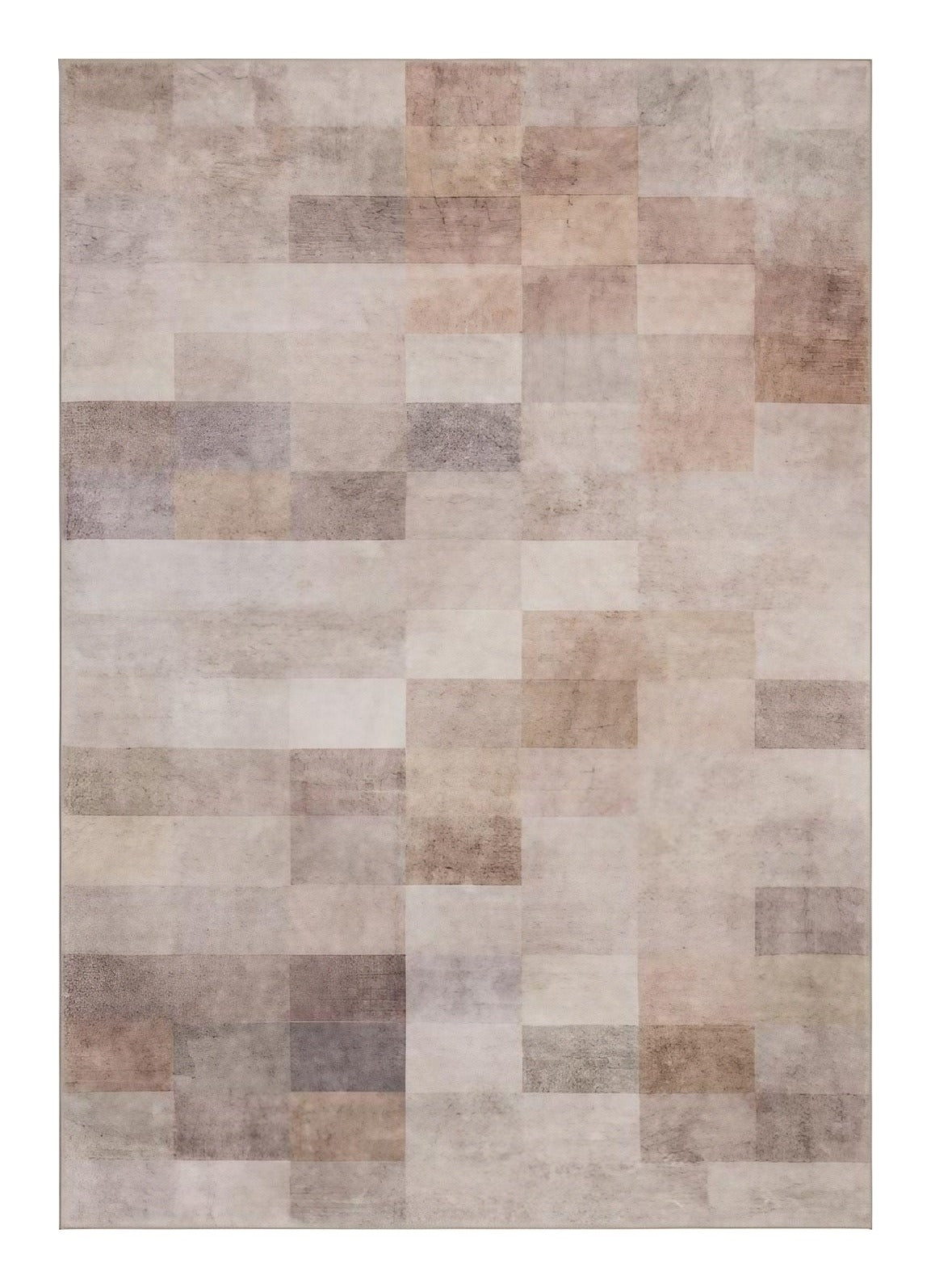 Tapis Albi beige et brun, vue de dessus