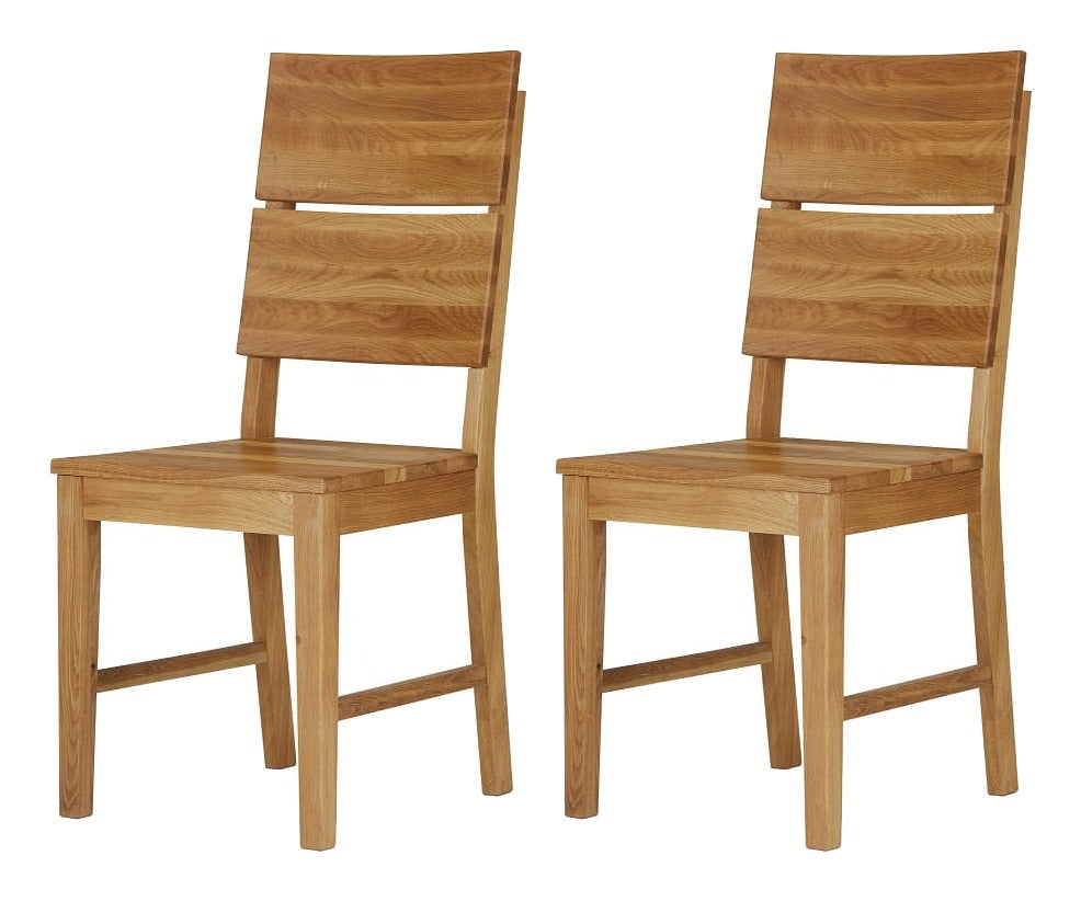 Paire de chaises Paul en chêne massif, les deux chaises côte à côte