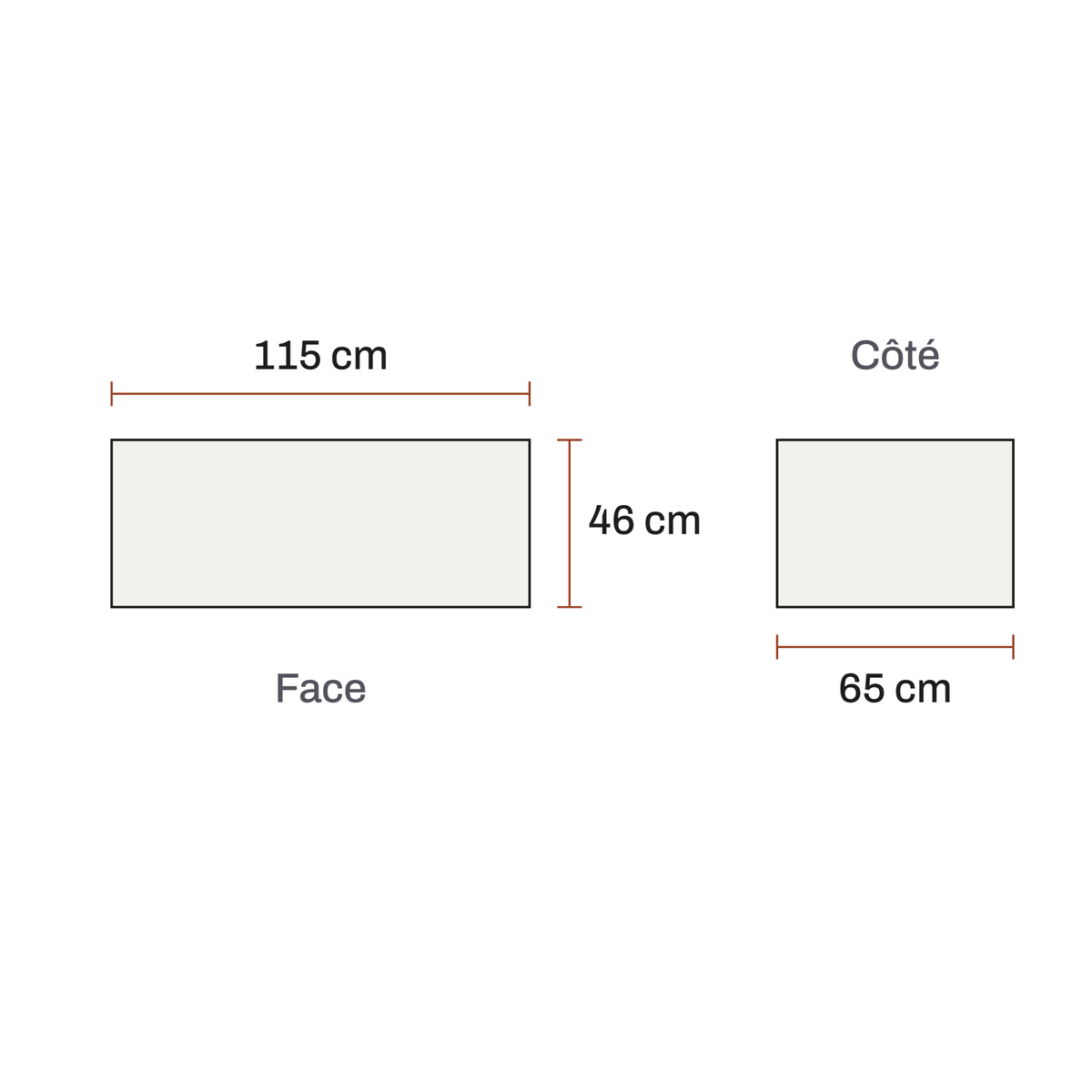 Dimensions de Table basse Armand