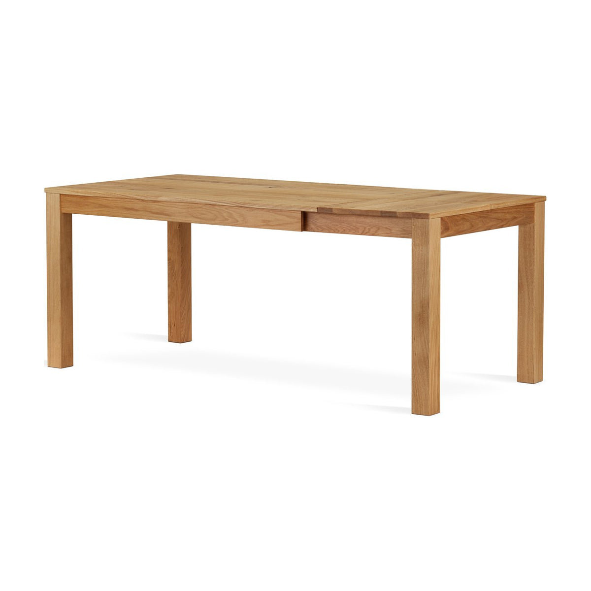 Table Léon ouverte, allonge en place au milieu du plateau